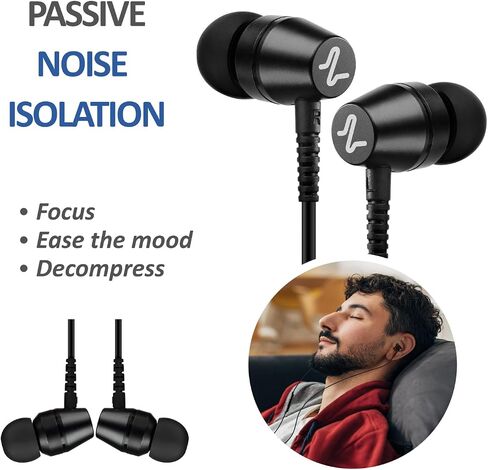 LUDOS OMNITONE 2 Pack Wired Earbuds in-Ear Headphones, 5 Year Warranty, Earphones with Microphone, 3.5 mm Jack Corded Ear Buds, Videoconference for iPhone, Samsung, Laptop, Kids, School Students in Saudi Arabia