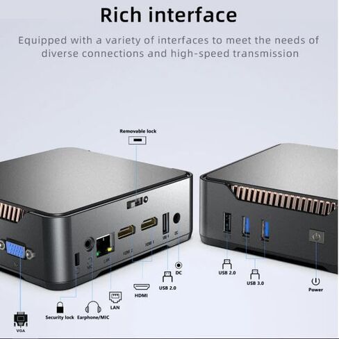 N100 CPU Mini PC Host Home Office 4K Gaming Micro Portable Computer with Triple Screen Output (N100 16G-256G US Standard) in Saudi Arabia