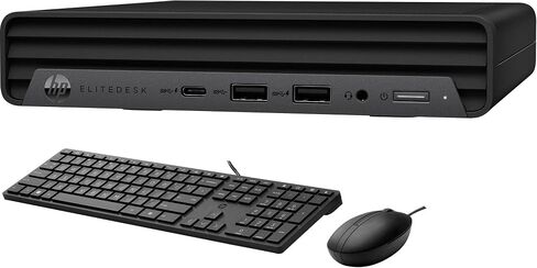 HP EliteDesk 800 Business Mini Desktop (Intel Core i7 vPro Platform, 32GB RAM, 1TB PCIe SSD, Intel UHD 630, WiFi 6, Bluetooth 5.3, RJ-45, Win 11 Pro) with Keyboard, Mouse & DKZ Hub in Saudi Arabia