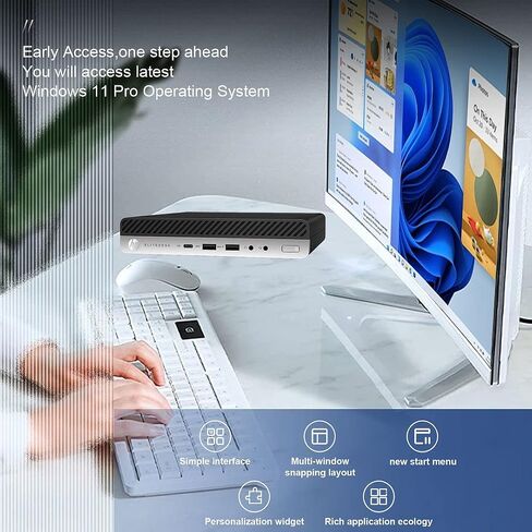 HP Micro PC EliteDesk 800 G4 Windows 11 Tiny Desktop,i5 Hexa-Core Mini Business Computers 32GB Ram 512GB NVMe M.2 SSD,WiFi,BT,HDMI,DP,USB-C,4K Support,Wireless K&M + TJJ Mouse PAD(Renewed) in Saudi Arabia