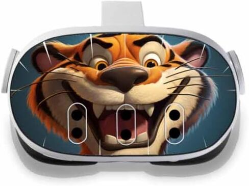 Speed Demon Skin Decal Compatible with Meta Quest 3 - Happy Tiger - Virtual Reality Vinyl Wrap in Saudi Arabia