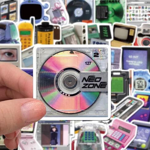 FRANKdesigns 50-Piece Retro Technology Sticker Pack Nostalgic Delight in Saudi Arabia