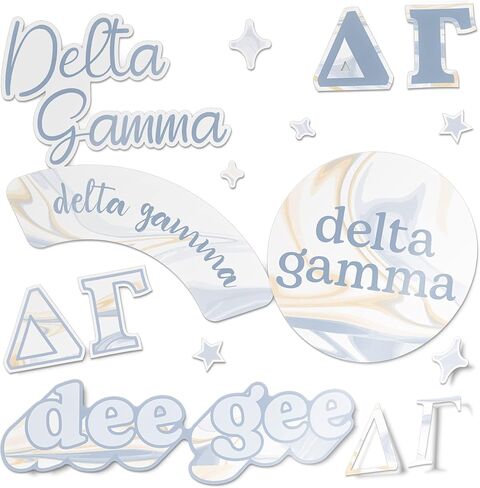 Desert Cactus Delta Gamma Sorority Sticker Decal (Marble) in Saudi Arabia