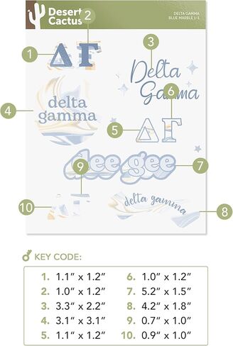 Desert Cactus Delta Gamma Sorority Sticker Decal (Marble) in Saudi Arabia