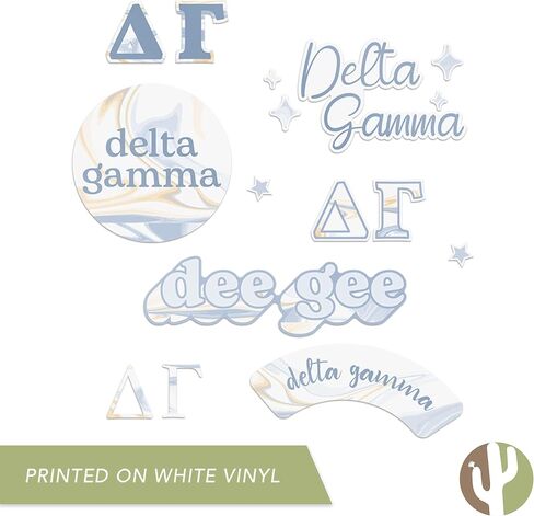 Desert Cactus Delta Gamma Sorority Sticker Decal (Marble) in Saudi Arabia