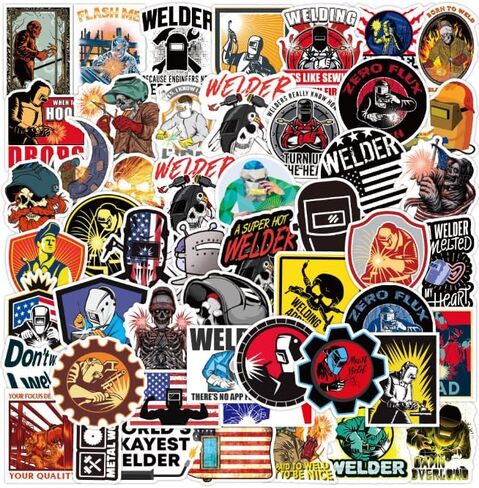 50 Welding Stickers Pack, Welder Vinyl Waterproof Decals for Hard Hats, Toolboxes, Water Bottles, Laptops, Helmets, Notebooks in Saudi Arabia