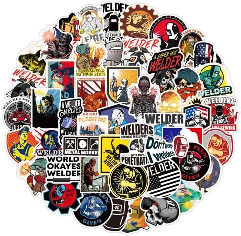 50 Welding Stickers Pack, Welder Vinyl Waterproof Decals for Hard Hats, Toolboxes, Water Bottles, Laptops, Helmets, Notebooks in Saudi Arabia