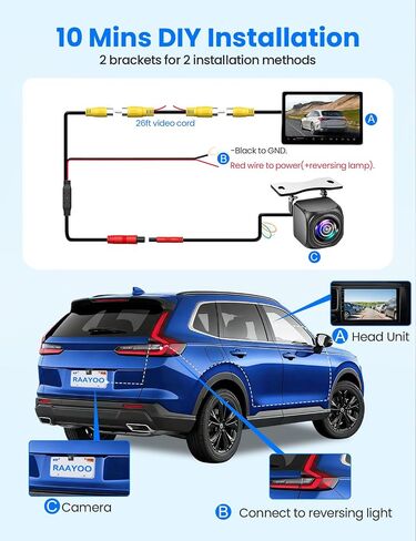 AHD1080P Backup Camera for Cars, CCD Sensor (Outperforms CMOS),Black in Saudi Arabia
