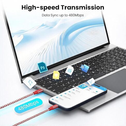 KYEHD USB C Cable，3 Pack 10FT 60W Fast Charging USB C to USB C Cable, Durable Type C Charger Cable for iPhone 17/16/15/iPad MacBook CarPlay and More in Saudi Arabia