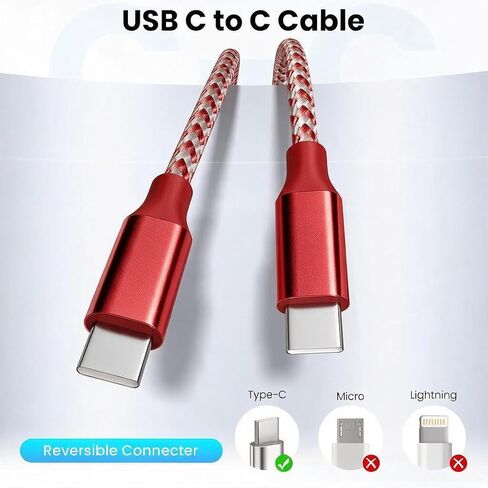 KYEHD USB C Cable，3 Pack 10FT 60W Fast Charging USB C to USB C Cable, Durable Type C Charger Cable for iPhone 17/16/15/iPad MacBook CarPlay and More in Saudi Arabia