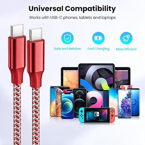 KYEHD USB C Cable，3 Pack 10FT 60W Fast Charging USB C to USB C Cable, Durable Type C Charger Cable for iPhone 17/16/15/iPad MacBook CarPlay and More in Saudi Arabia