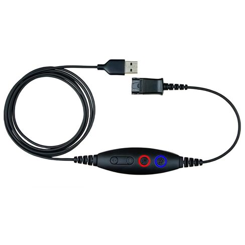 USB-A Adapter Cable to Plantronics QD, Connects QD Headset to PC Laptop Phones, Built-in Speaker Volume & mic Mute Controls in Kuwait