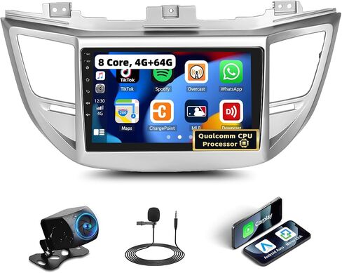 8 Core 6+128G for Hyundai Tucson 2015-2018 Android 15 Car Stereo with Wireless Carpaly & Android Auto, 9’’ 1280×720P IPS Touchscreen with Bluetooth 5.0 GPS WiFi FM/RDS SWC Backup Camera in Saudi Arabia