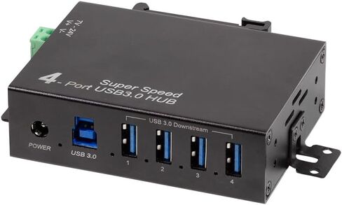 LogiLink 7-Port USB 3.0 Hub مع مصدر طاقة، تصميم صناعي، 5 جيجابت في الثانية، 10 وات، مع التيار الزائد والجهد الزائد وحماية الدائرة القصيرة in Kuwait