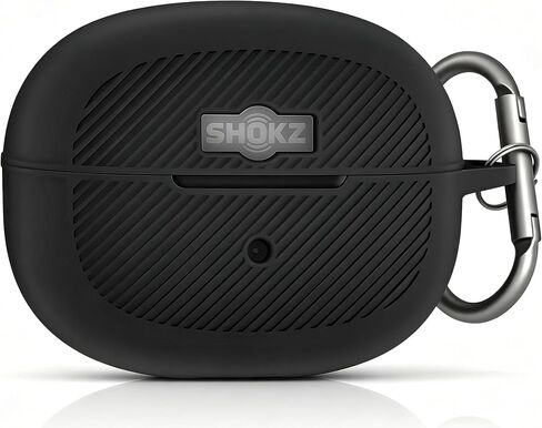 Geiomoo Silicone Case for SHOKZ OpenDots ONE, Soft Flexible Scratch Resistant Protective Cover with Carabiner (Black) in Saudi Arabia
