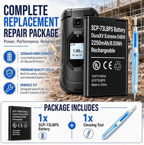 SCP-73LBPS 2250mAh Battery for Kyocera DuraXV Extreme E4810 + Clean Tool in Kuwait