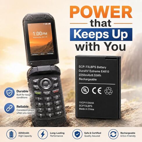 SCP-73LBPS 2250mAh Battery for Kyocera DuraXV Extreme E4810 + Clean Tool in Kuwait
