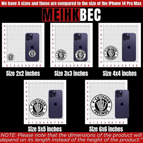 (3PCS) F*ck Your Feelings Sticker Funny Skull Skeleton Hand Middle Finger Sticker Trendy Sarcastic Die-Cut Waterproof Vinyl Sticker for Water Bottle Phone Case Laptop Car Helmet Decal Gift (3 inches) in Kuwait