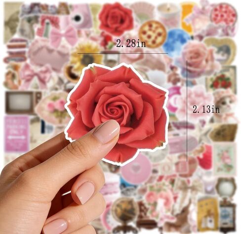 115PCS Pink Aesthetic Stickers - Vintage Coquette Style, Waterproof Vinyl Decals Cute Bow Tie Stickers Disco Ball, Decorative Stickers for Water Bottles, Laptop, Scrapbook (115pcs Coquette Stickers) in Saudi Arabia