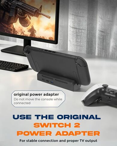 Portable Docking Station for Switch 2, HDMI TV Dock with PD Charging Port in Saudi Arabia
