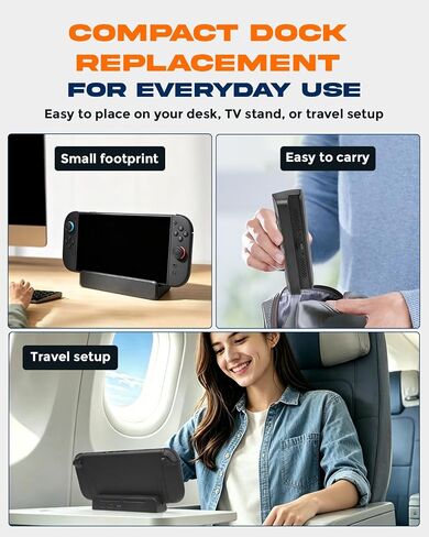 Portable Docking Station for Switch 2, HDMI TV Dock with PD Charging Port in Saudi Arabia