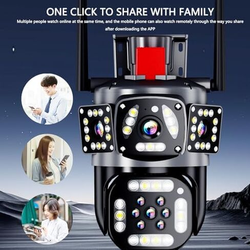 Sonew Surveillance CCTV Camera Outdoor Indoor, 8MP 4K Security Camera, Dual Lens, Full Color Night Vision, Motion Detection, Varifocal Lens Video Surveillance (US) in Saudi Arabia