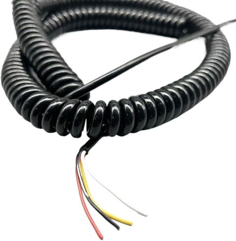 Spiral Telescopic Spring Coiled Cable Wire, 20AWG Black Spiral Cable Spring Cold Resistant Power Cable 4 Wire Coiled Cord Retractable Coil(Stretch 1.25 Meters) in Saudi Arabia
