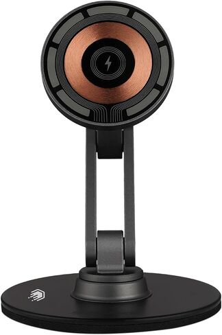 ClikDock Cell Phone Magnetic Wireless Charger Stand, 360° Spin, Aluminum Construction, Compatible with MagSafe Phones for iPhone & Andriod (Space Grey) in Saudi Arabia