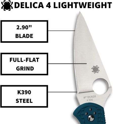 Spyderco Delica 4 Lightweight Folding Pocket Knife, PlainEdge in Saudi Arabia