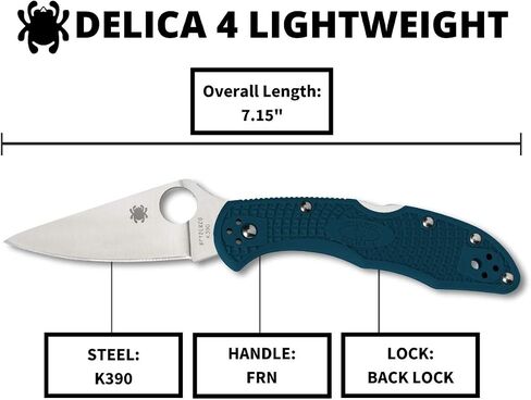 Spyderco Delica 4 Lightweight Folding Pocket Knife, PlainEdge in Saudi Arabia