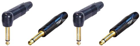 2 Pair Neutrik NP2X-B Mono TS 1/4 Guitar Plug & NP2RX-B Mono TS Right Angle in Saudi Arabia