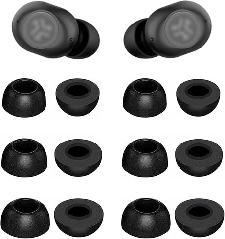 Foam Eartips Compatible with JLab JBuds Mini Earbuds, 6 Pairs S/M/L Sizes Soft Noise-Isolation Memory Foam Ear Tips Replacement Tips, Compatible with JLab JBuds Mini 6 Pairs Black in Saudi Arabia