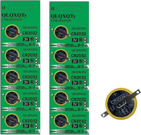 10PACK CR2032 Battery with Solder Tabs 3V Battery for Sensor Radio Gameboy in Saudi Arabia