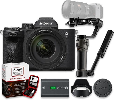 كاميرا Sony a7 IV بدون مرآة موديل الولايات المتحدة الأمريكية + عدسة FE مقاس 24-105 مم f/4 G OSS + مجموعة Zhiyun WEEBILL 5 ​​المحمولة باليد مع وحدة الذكاء الاصطناعي | 33 ميجابكسل كاملة الإطار | طقم المبتدئين الفاخر in Kuwait