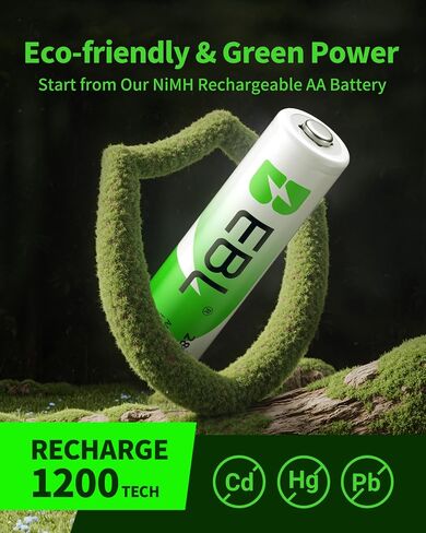 EBL AA 2800mAh High Performance Ni-MH Rechargeable Batteries, 8 Pack in Saudi Arabia
