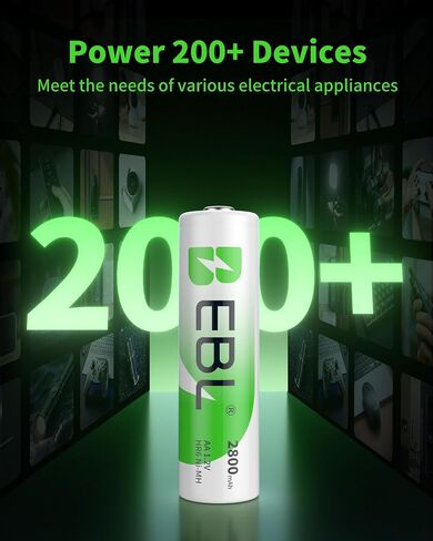 EBL AA 2800mAh High Performance Ni-MH Rechargeable Batteries, 8 Pack in Saudi Arabia