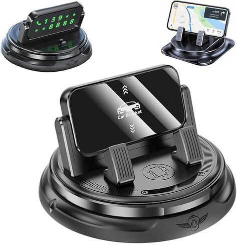 Car Phone Holder 360 Degree Rotation, Dashboard Phone Mount with Adjustable Spring Clip, Adjustable Universal Car Phone Mount for Smartphones in Saudi Arabia