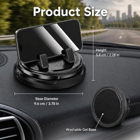 Car Phone Holder 360 Degree Rotation, Dashboard Phone Mount with Adjustable Spring Clip, Adjustable Universal Car Phone Mount for Smartphones in Saudi Arabia