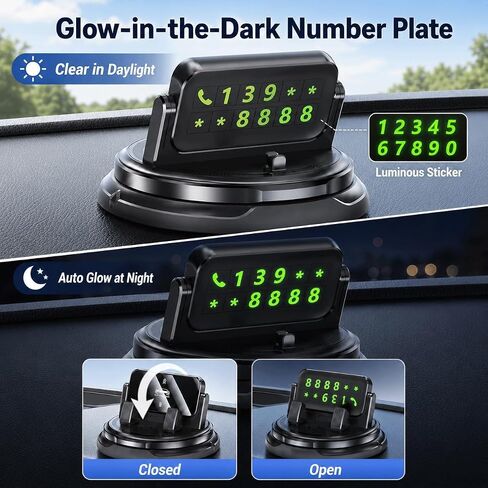 Car Phone Holder 360 Degree Rotation, Dashboard Phone Mount with Adjustable Spring Clip, Adjustable Universal Car Phone Mount for Smartphones in Saudi Arabia