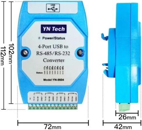 USB to 4-Port Independent RS-485/RS-232 Converter RS485 RS232 COM Serial Port Adapter Cable in Kuwait
