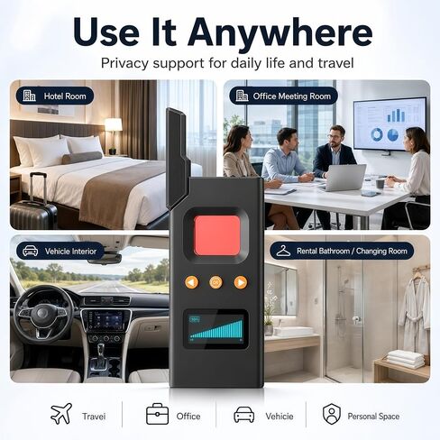كاشف الكاميرا الخفية وماسح ضوئي لإشارة الترددات اللاسلكية، جهاز مضاد للتجسس مع كشف المجال المغناطيسي، جهاز تعقب GPS، كاشف عدسة الكاميرا بالأشعة تحت الحمراء، مكنسة الحشرات لحماية خصوصية السفر في المنزل والفندق in Kuwait