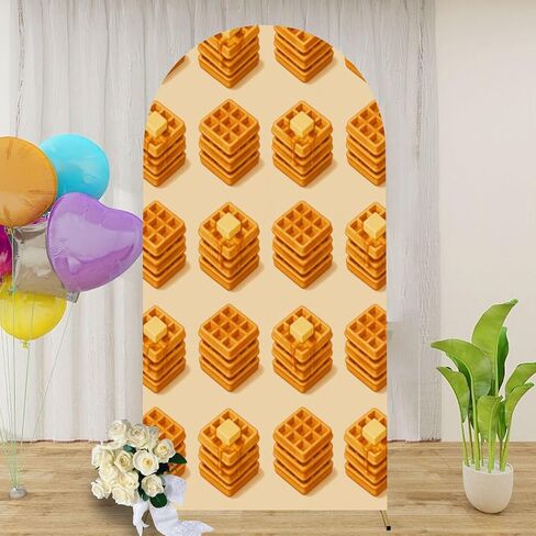 6.6FT Arch Backdrop Cover Happy Thanksgiving Typography Poster Hand Drawn Lettering Autumn Wedding Arch Cover Spandex Fitted Stretchy Backdrop Stand Covers for Birthday Party Wedding Decoration in Saudi Arabia