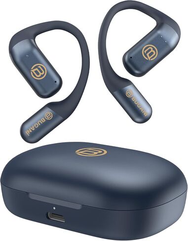 BUGANI Open Ear Headphones, Bluetooth 5.4 Wireless Earbuds with 60H Playtime, ENC Noise Cancelling Mic for Clear Calls, IPX5 Waterproof Sports Earphones for Running Workout Cycling in Saudi Arabia