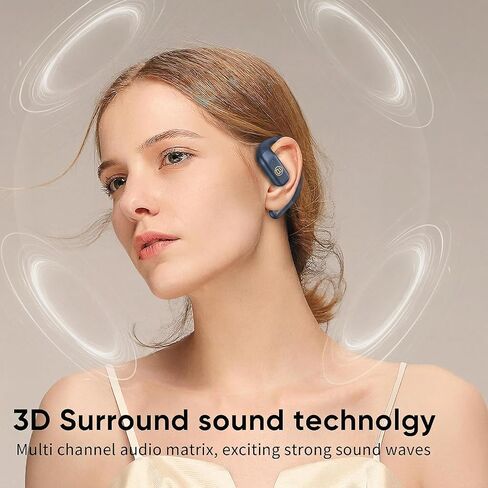 BUGANI Open Ear Headphones, Bluetooth 5.4 Wireless Earbuds with 60H Playtime, ENC Noise Cancelling Mic for Clear Calls, IPX5 Waterproof Sports Earphones for Running Workout Cycling in Saudi Arabia