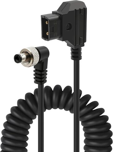 D-Tap to Locking DC 5.5x2.1mm / 2.5mm Coiled Monitor Power Cable Suitable for Atomos Ninja V Shogun PIX-E7 PIX-E5 Hollyland Mars 400S Blackmagic Video Assist SmallHD 702, 16"-40" in Saudi Arabia