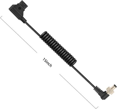 D-Tap to Locking DC 5.5x2.1mm / 2.5mm Coiled Monitor Power Cable Suitable for Atomos Ninja V Shogun PIX-E7 PIX-E5 Hollyland Mars 400S Blackmagic Video Assist SmallHD 702, 16"-40" in Saudi Arabia