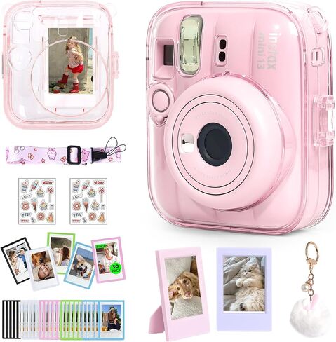 Mini 13 Clear Case for Fujifilm Instax Mini 13 Camera, Clear Pink in Saudi Arabia