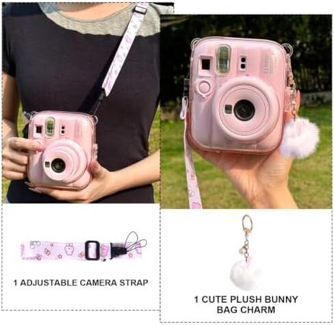 Mini 13 Clear Case for Fujifilm Instax Mini 13 Camera, Clear Pink in Saudi Arabia