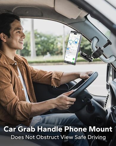 Car & Truck A-Pillar Grab Handle Phone Mount, Anti-Vibration Aluminum Arm in Saudi Arabia