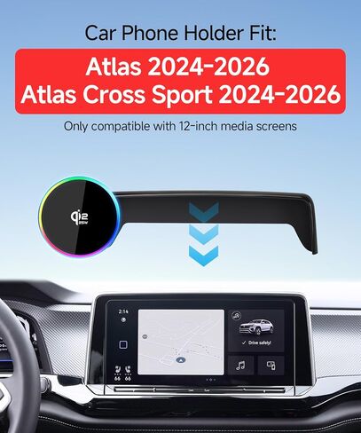 Qi2.2 25W Wireless Charger Car Phone Mount for Volkswagen Atlas 2024-2026 in Saudi Arabia